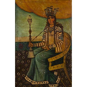 A SEATED WOMAN WITH HOOKAH  Iran, ... 