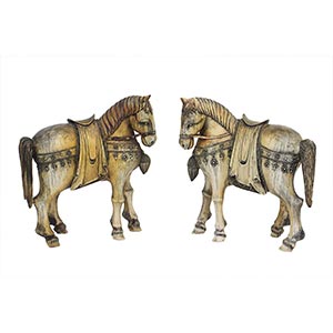 A PAIR OF IVORY CARVING OF HORSESChina, ... 