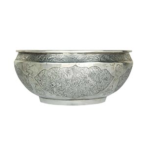 A CHINESE INCISED SILVER BOWLEarly ... 