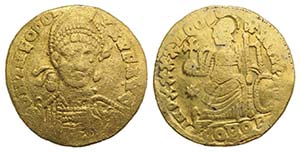 Theodosius II (402-450). AV Solidus (18mm, ... 
