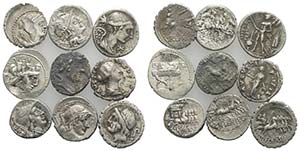 Lot of 10 Roman AR Denarii, including 9 ... 