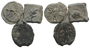 Lot of 3 Roman Pb Tesserae, c. 1st century ... 
