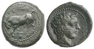 Sicily, Gela, c. 420-405 BC. Æ Tetras ... 