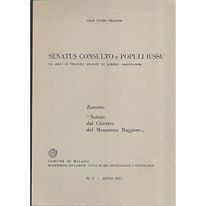 BELLONI G. - Senatus Consulto e Populi ... 