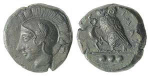 Sicily, Kamarina, c. 420-405 BC. Æ Tetras ... 