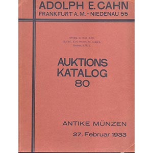 CAHN ADOLPH – Frankfurt a.M. 27-2-1933. ... 