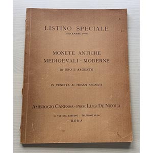 Canessa A. De Nicola L. Listino Speciale.  ... 
