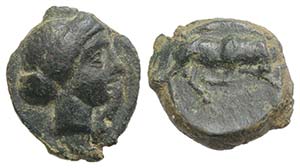 Sicily, Kimissa, c. 317-305 BC. Æ (12mm, ... 