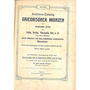 HIRSCH JACOB – Munchen 6-12-1906. Auktion ... 