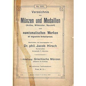HIRSCH JACOB – Munchen No. XVII 1907 ... 