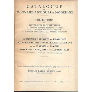 RATTO RODOLFO - Lugano 9-10-1934. Catalogue ... 