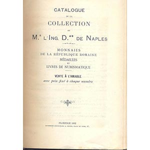 SAMBON JULES – Florence 1892. Catalogue a ... 