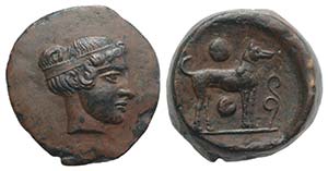 Sicily, Segesta, c. 416/5-414/3 BC. Æ Hexas ... 