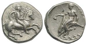 Southern Apulia, Tarentum, c. 344-340 BC. AR ... 