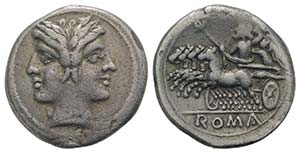Anonymous, Rome, c. 225-214 BC. AR Drachm ... 