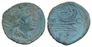 C series, Sardinia, c. 211 BC. Æ Sextans ... 