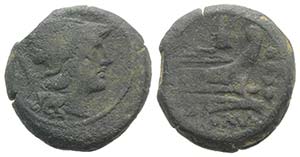 Meta series, Rome, c. 206-195. Æ Triens ... 