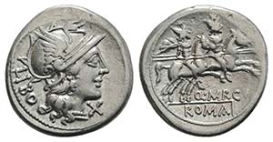 Q. Marcius Libo, Rome, 148 BC. AR Denarius ... 
