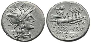 Aurelius Rufus, Rome, 144 BC. AR Denarius ... 