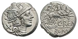 C. Renius, Rome, 138 BC. AR Denarius ... 