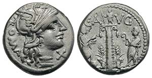 C. Augurinus, Rome, 135 BC. AR Denarius ... 