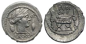 L. Furius Cn.f. Brocchus, Rome, 63 BC. AR ... 