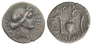 Julius Caesar, Utica(?), 46 BC. AR Denarius ... 