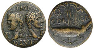 Augustus and Agrippa (27 BC-14 AD). Æ As ... 