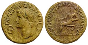 Divus Augustus (died AD 14). Æ Dupondius ... 