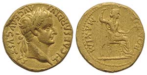 Tiberius (14-37). AV Aureus (19mm, 7.59g, ... 