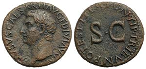 Drusus (Caesar, 19-23). Æ As (27mm, 10.60g, ... 