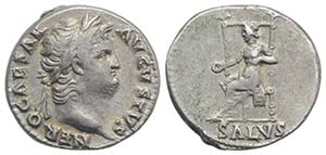 Nero (54-68). AR Denarius (17mm, 3.50g, 6h). ... 