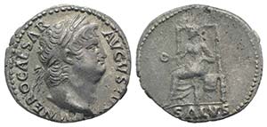 Nero (54-68). AR Denarius (18mm, 3.26g, 6h). ... 