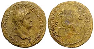 Nero (54-68). Æ Dupondius (30mm, 11.87g, ... 