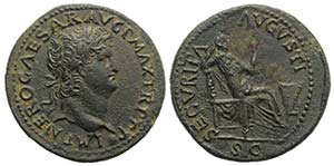 Nero (54-68). Æ Dupondius (30mm, 13.51g, ... 