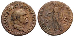Vespasian (69-79). Æ As (26mm, 10.36g, 6h). ... 