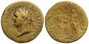 Titus with Divus Vespasian (79-81). Æ ... 