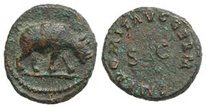 Domitian (81-96). Æ Quadrans (14mm, 1.99g, ... 