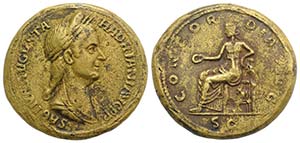 Sabina (Augusta, 128-136/7). Æ Sestertius ... 