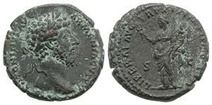 Marcus Aurelius (161-180). Æ As (25mm, ... 