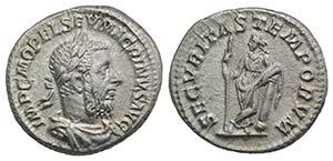 Macrinus (217-218). AR Denarius (19mm, ... 