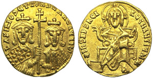 Basilio I con Costantino (867-886), Solido, ... 