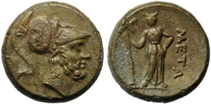 Lucania, Metapontion, Bronze, c. 225-200 BC; ... 