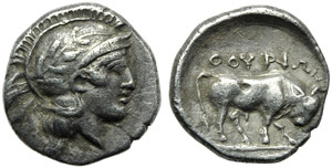 Lucania, Thurium, Triobol, c. 443-400 BC; AR ... 