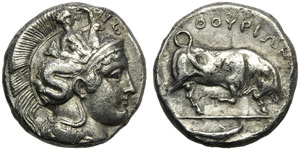 Lucania, Thuri, Statere, c. 410-400 a.C.; AR ... 