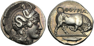 Lucania, Thuri, Distatere, c. 400-350 a.C.; ... 