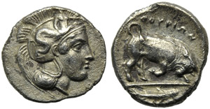 Lucania, Thurium, Triobol, c. 400-350 BC; AR ... 