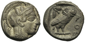 Attica, Athens, Drachm, 479-383 BC; AR (g ... 