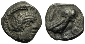 Attica, Atene, Obolo, c. 479-393 a.C.; AR (g ... 