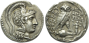 Attica, Atene, Tetradracma, 112-111 a.C.; AR ... 